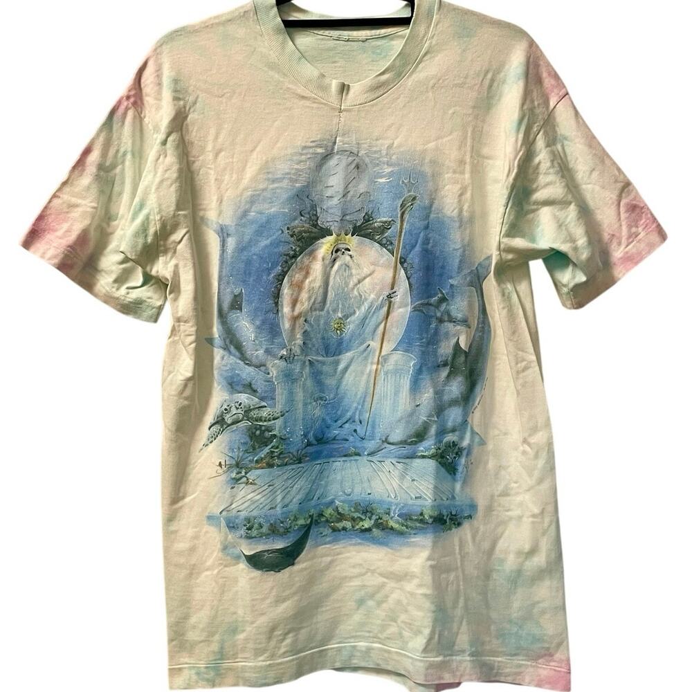 Vintage 90s Poseidon Grateful Dead Tampa Fl 1995 Tie Dye Single Stitch Shirt L